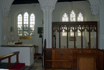 view into north aisle from chancel February 2008